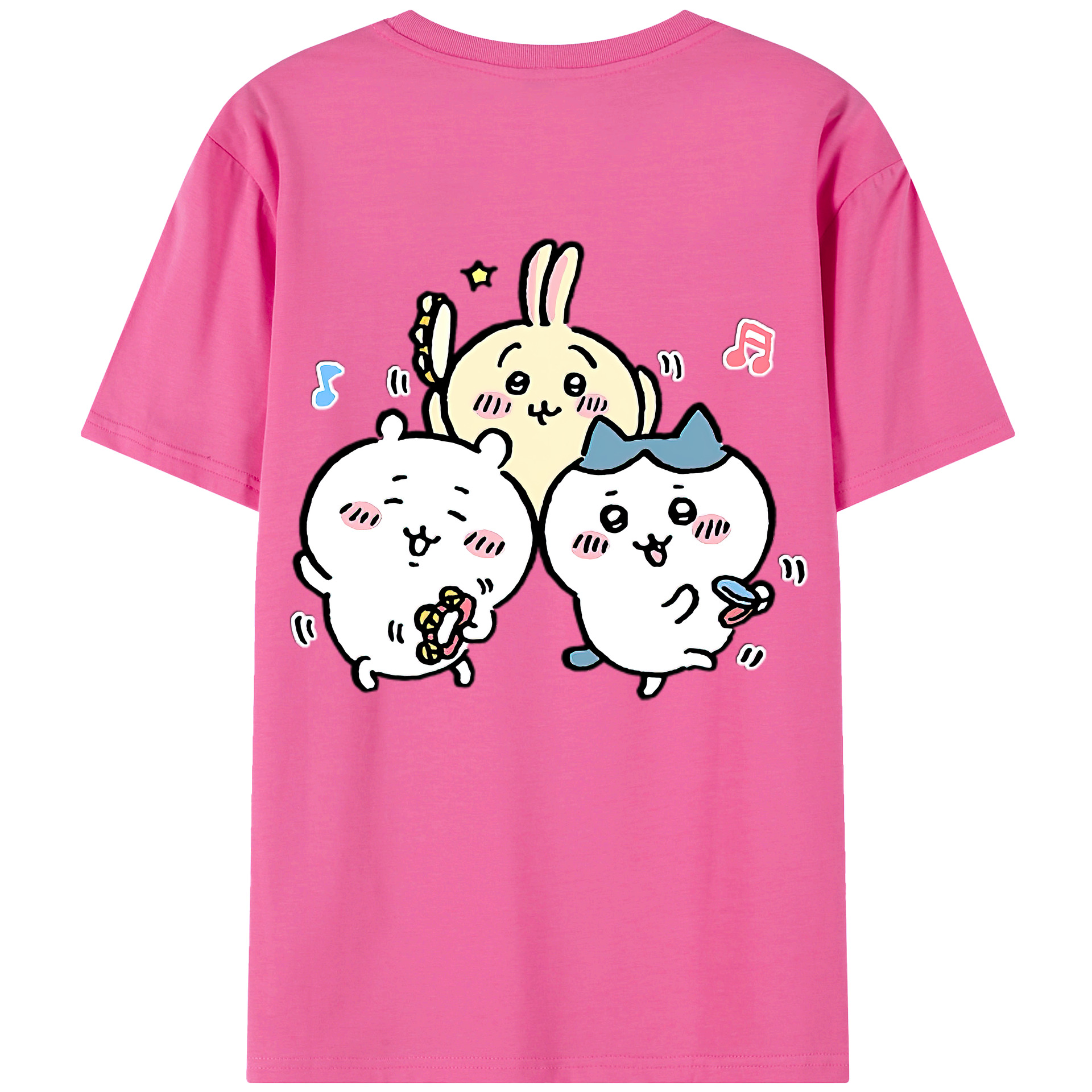 （画像用） ちいかわ ハチワレ Chii-kawa hachiware レディース半袖Tシャツ(バックプリント)